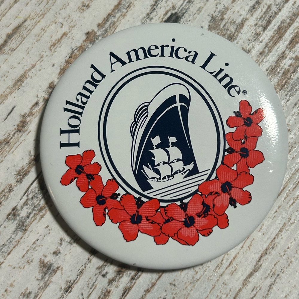 Holland America Line Vintage Logo Pin - White, Navy & Red